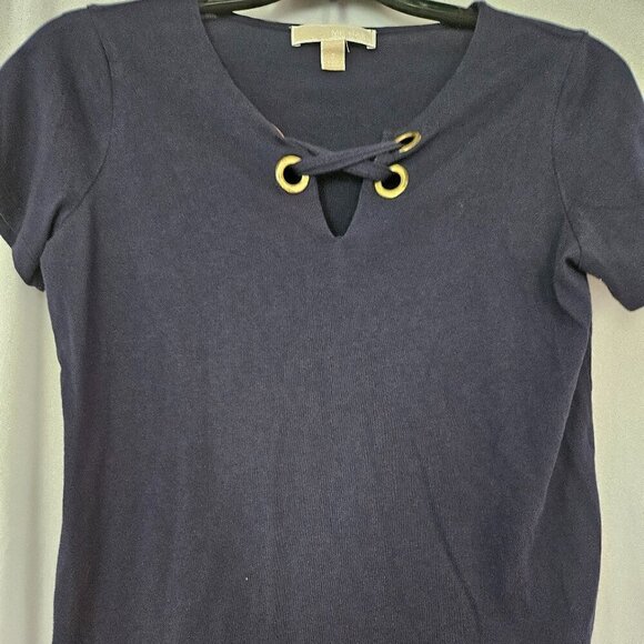 MICHAEL Michael Kors Tops - MICHAEL Michael Kors Navy Blue V-Neck Tee